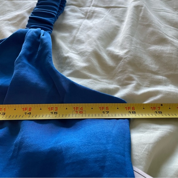 NWT 1 State Dragonfly Blue Satin Lined Tank Top Scrunched Straps - Picture 11 of 11